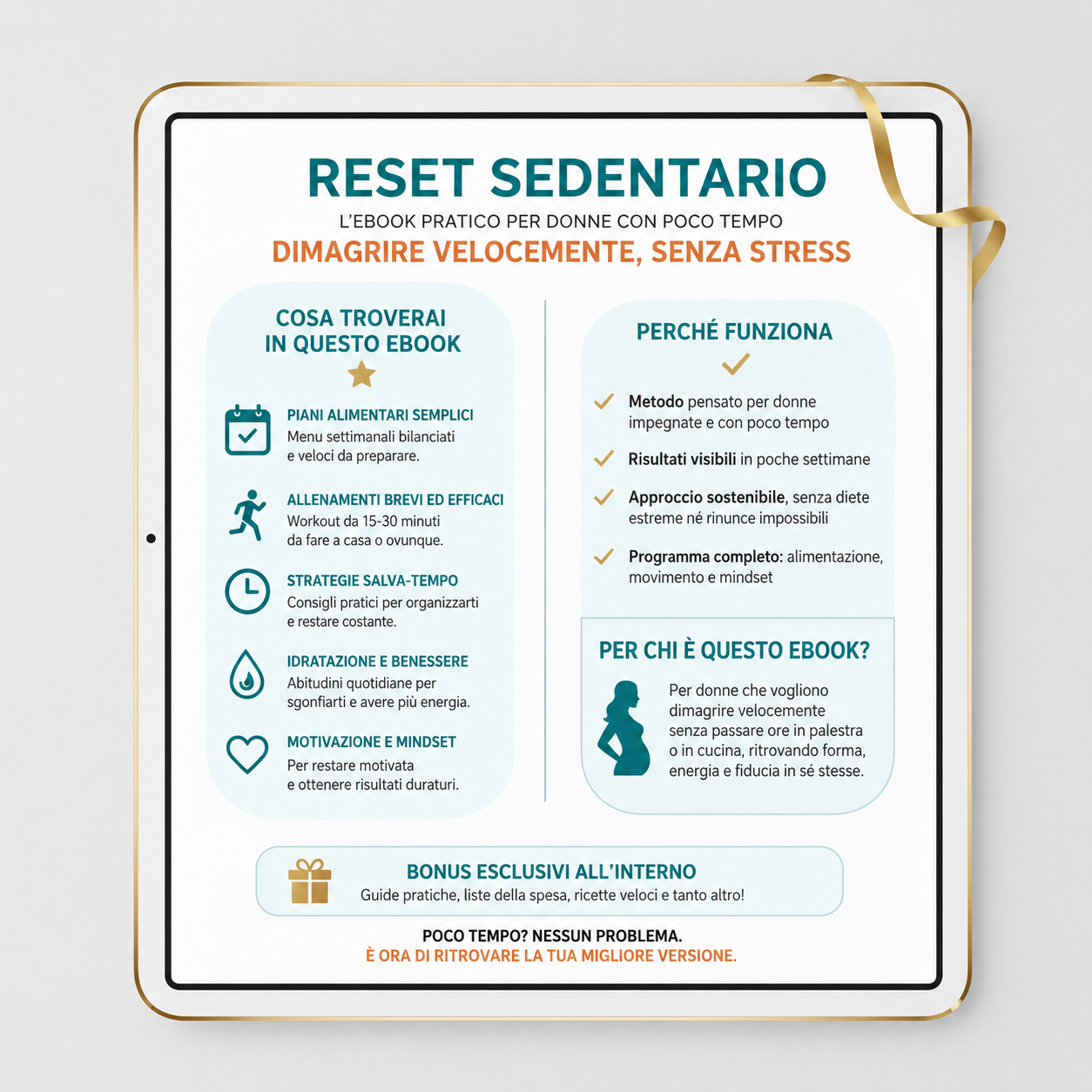 Reset Sedentario - Il Manuale per Donne che Vogliono Dimagrire in Poco Tempo